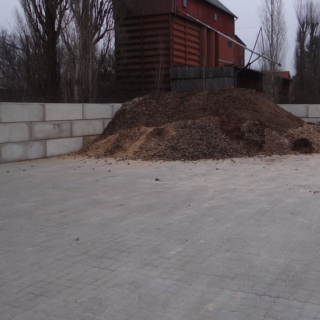 Betonblock Beton Legostein Schüttgutwand